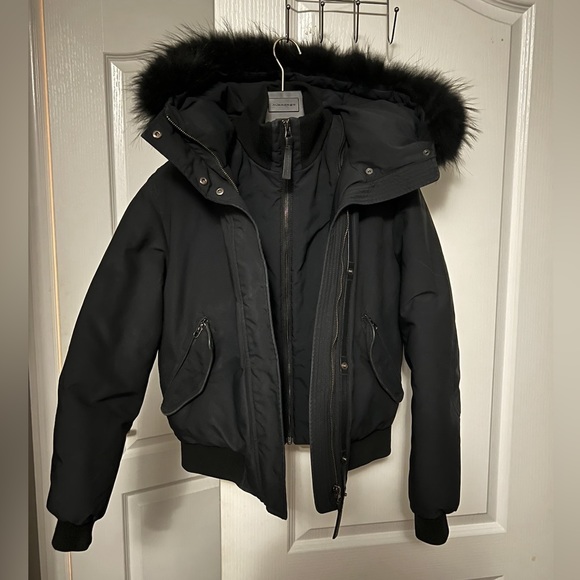 Navy Blue Black Mink Mackage Bomber - Picture 5 of 6